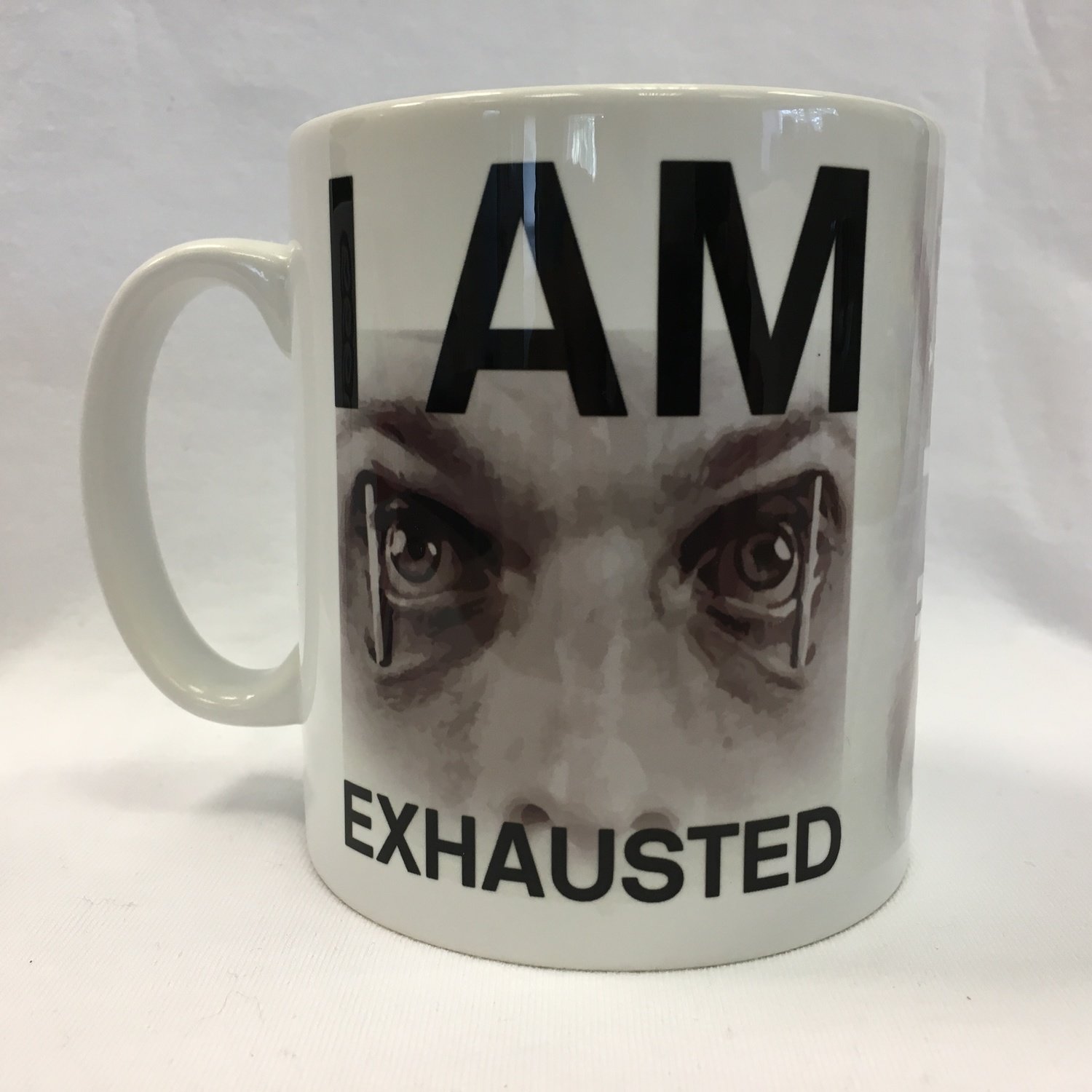 Personalised 'Exhausted' Drinking Vessel (Mug)