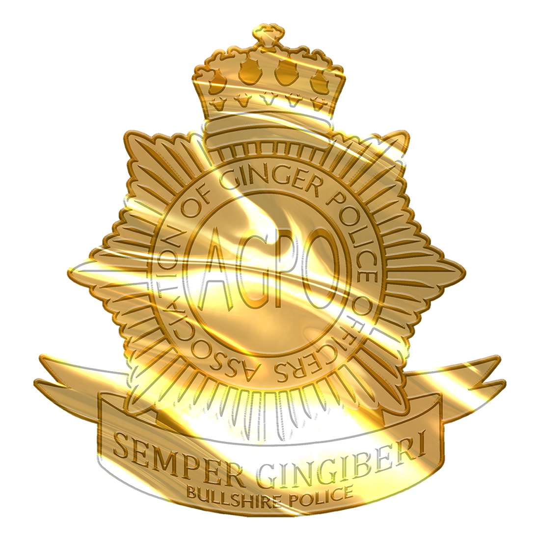 Real Gold Plated Bronze 'Association of Ginger Police Officers' Pin Badge