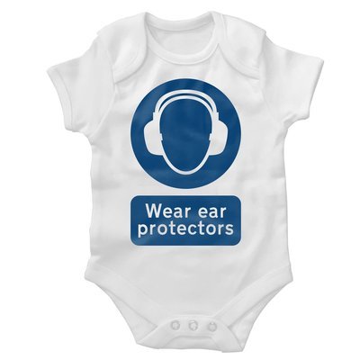 'Wear Ear Protectors' Baby Grow