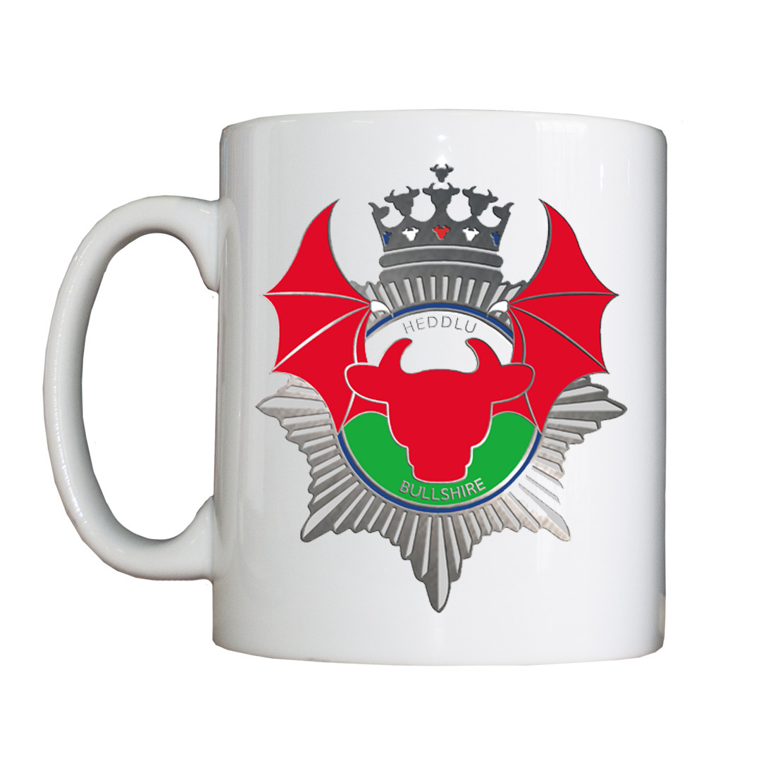 Personalised 'Heddlu Bullshire' Drinking Vessel (Mug)