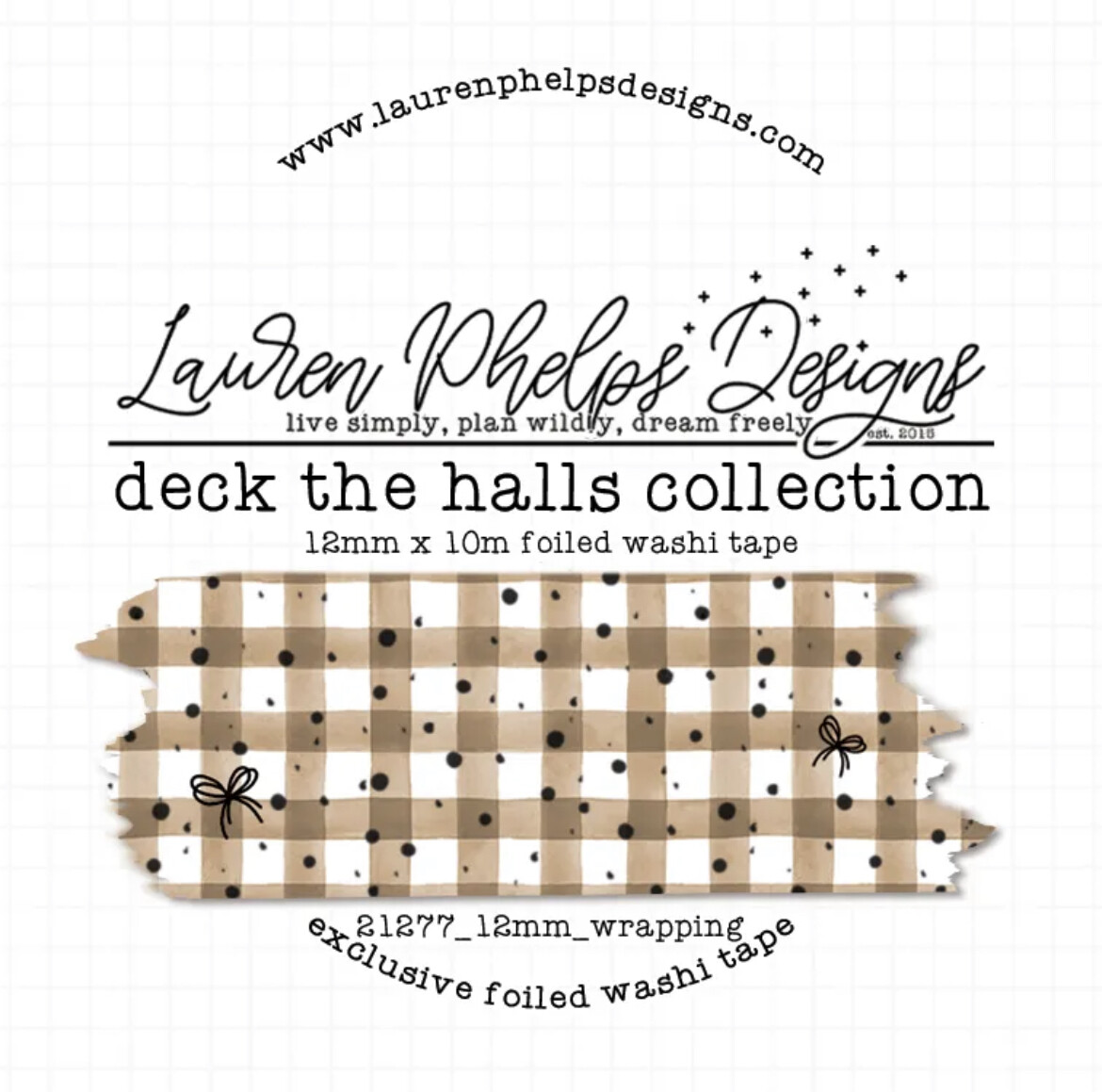 LAUREN PHELPS DESIGNS | DECK THE HALLS: WRAPPING FOILED WASHI, 12MM