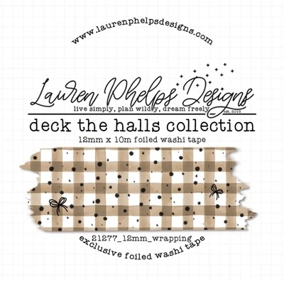LAUREN PHELPS DESIGNS | DECK THE HALLS: WRAPPING FOILED WASHI, 12MM