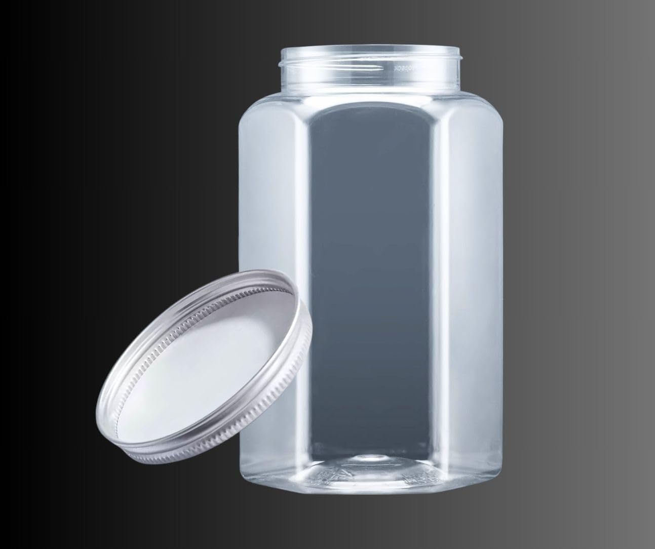 2 Boxes of 1000ml Jars with Silver Aluminium Lid (12 pcs)