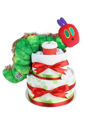 Two Tier Hungry Caterpillar Nappy Cake