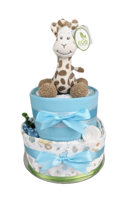 Two Tier Baby Giraffe Nappy Cake