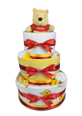 Three Tier Pooh Bear Nappy Cake