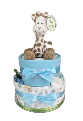 Two Tier Baby Giraffe Nappy Cake