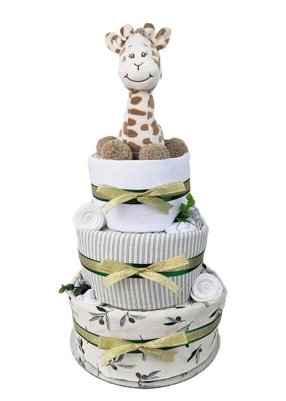 Three Tier Gold Safari Nappy Cake