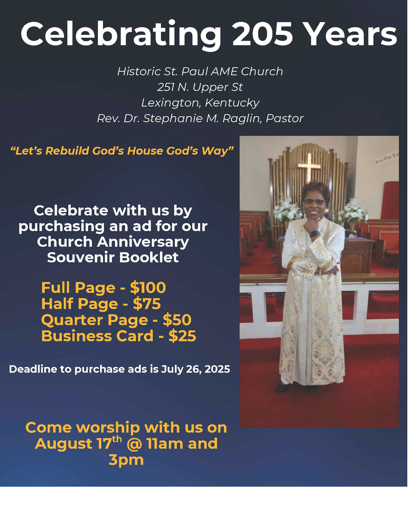 Church Anniversary Ads