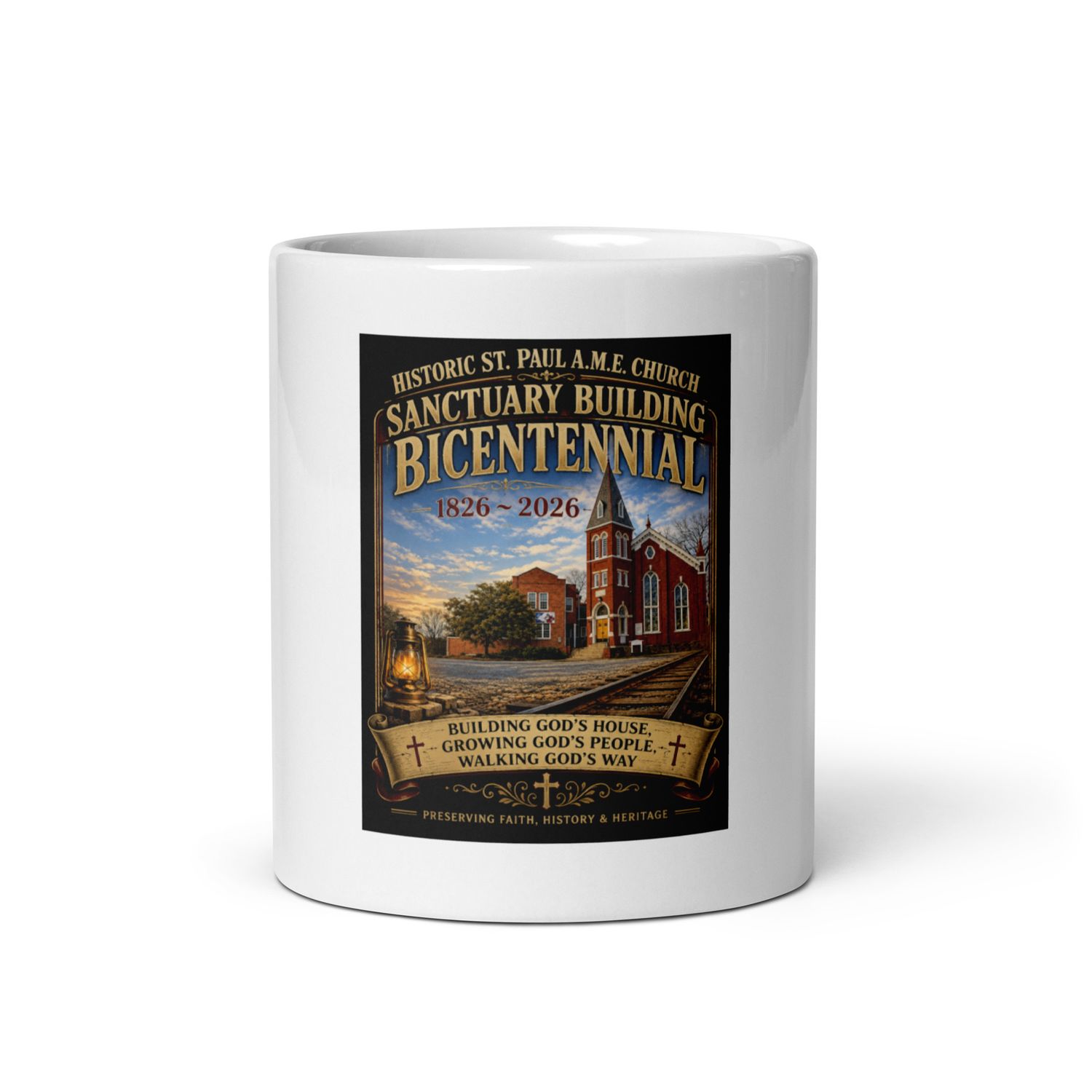 White glossy mug