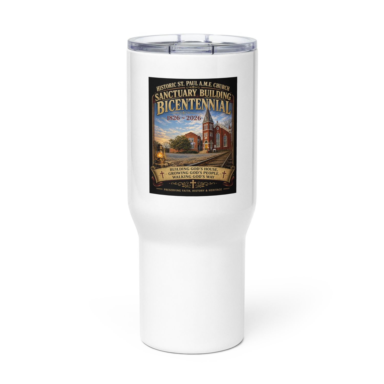 Travel mug with a handle