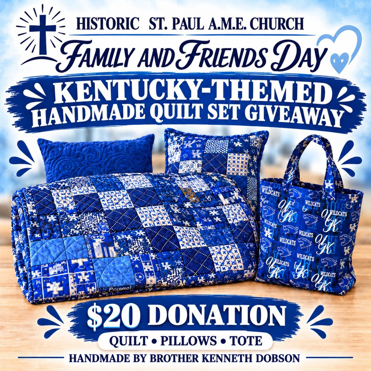 Family &amp; Friends Day Kentucky-Themed Handmade Quilt Set Giveaway