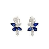 Sapphire and Diamond Cluster Earrings