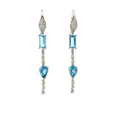 Fancy cut Topaz and Diamond earrings
