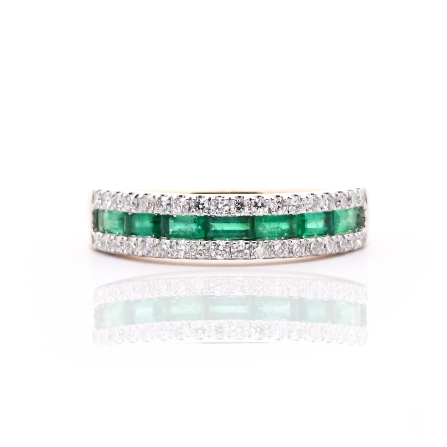 Emerald Baguette cut Eternity Ring