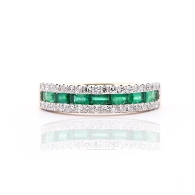 Emerald Baguette cut Eternity Ring