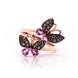 Sapphire and Diamond Butterfly Ring