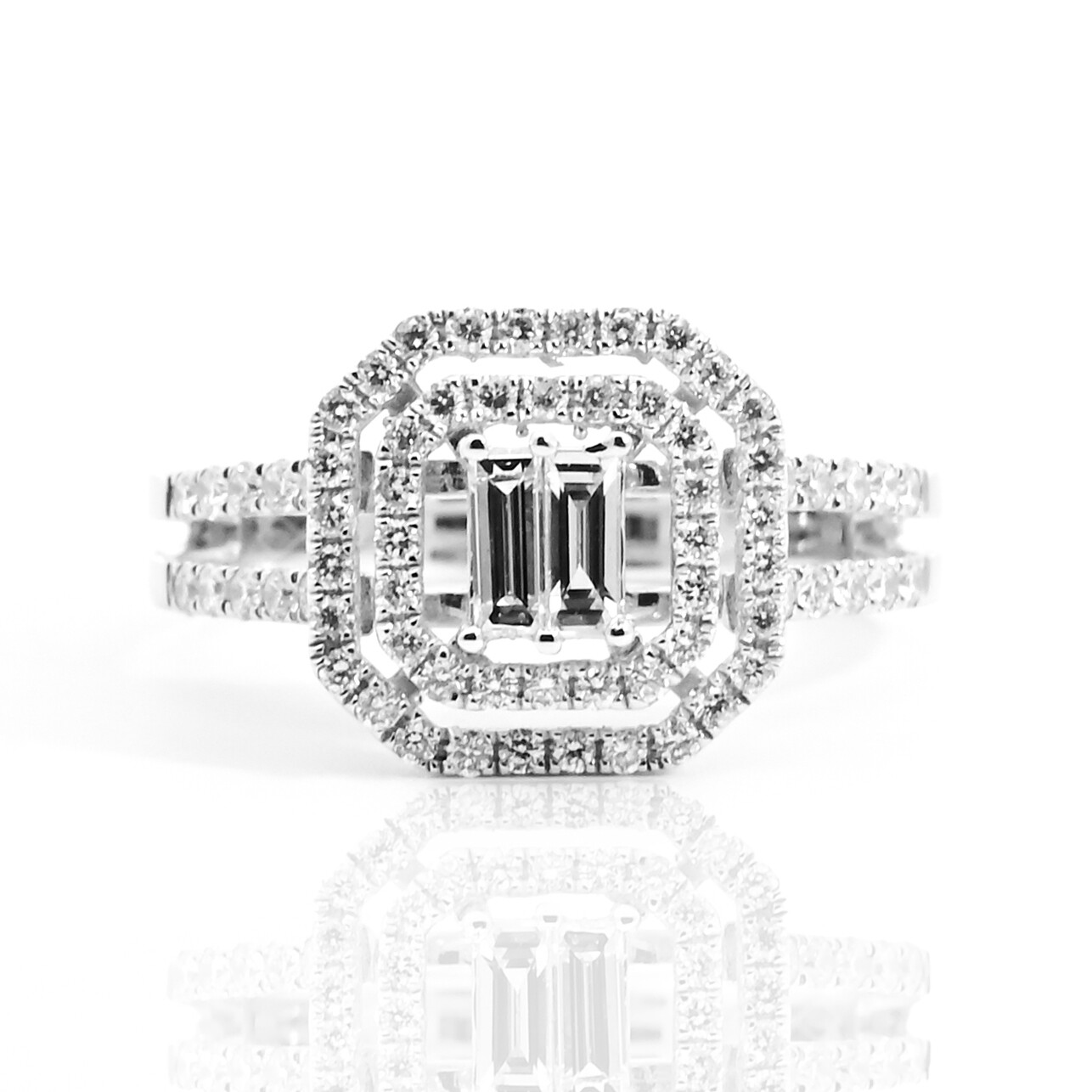 Double Halo Diamond Ring