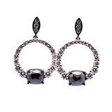 Rose Cut Black Diamond Drop Earrings