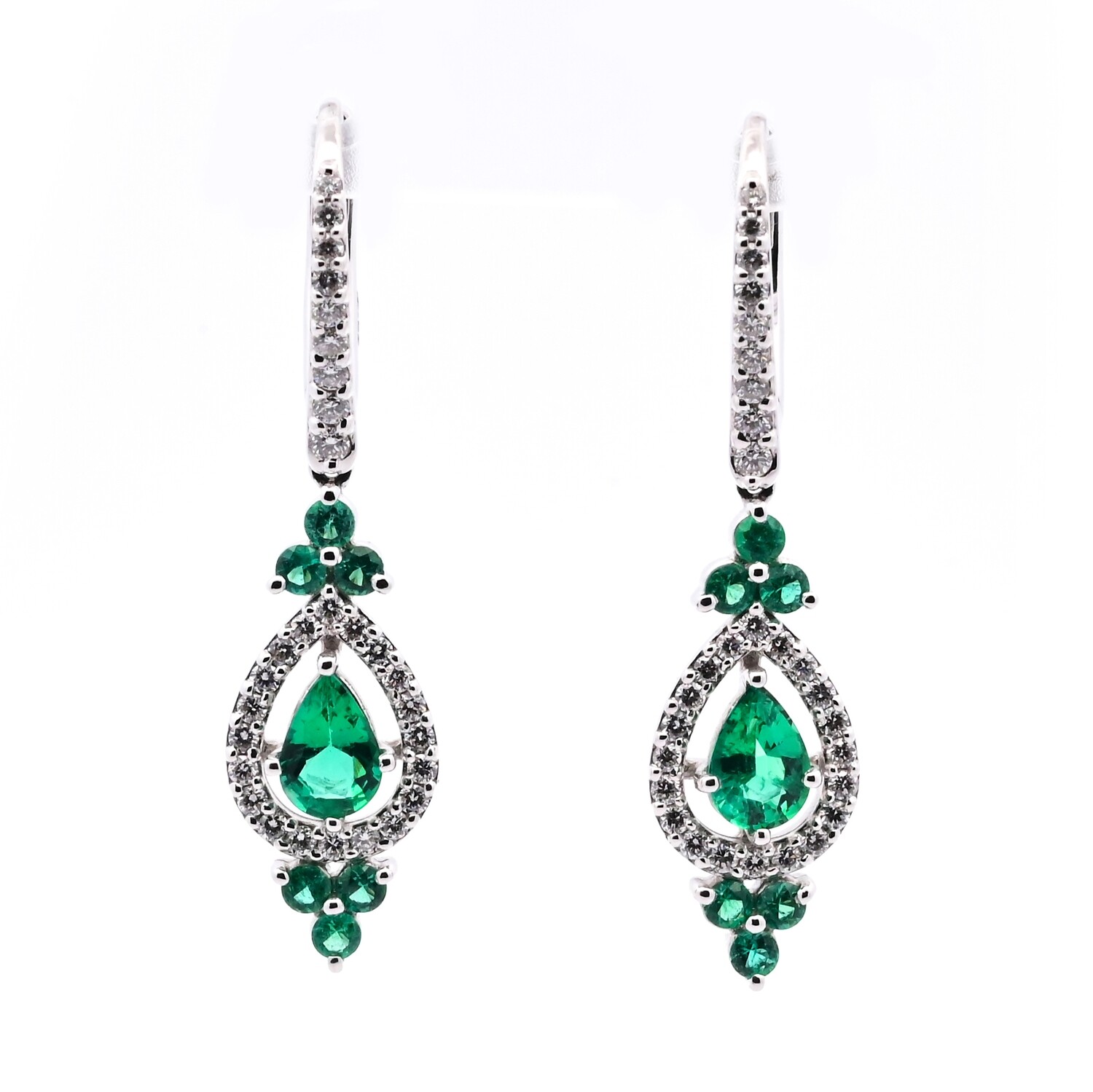 Emerald and Diamond Drop Earrings