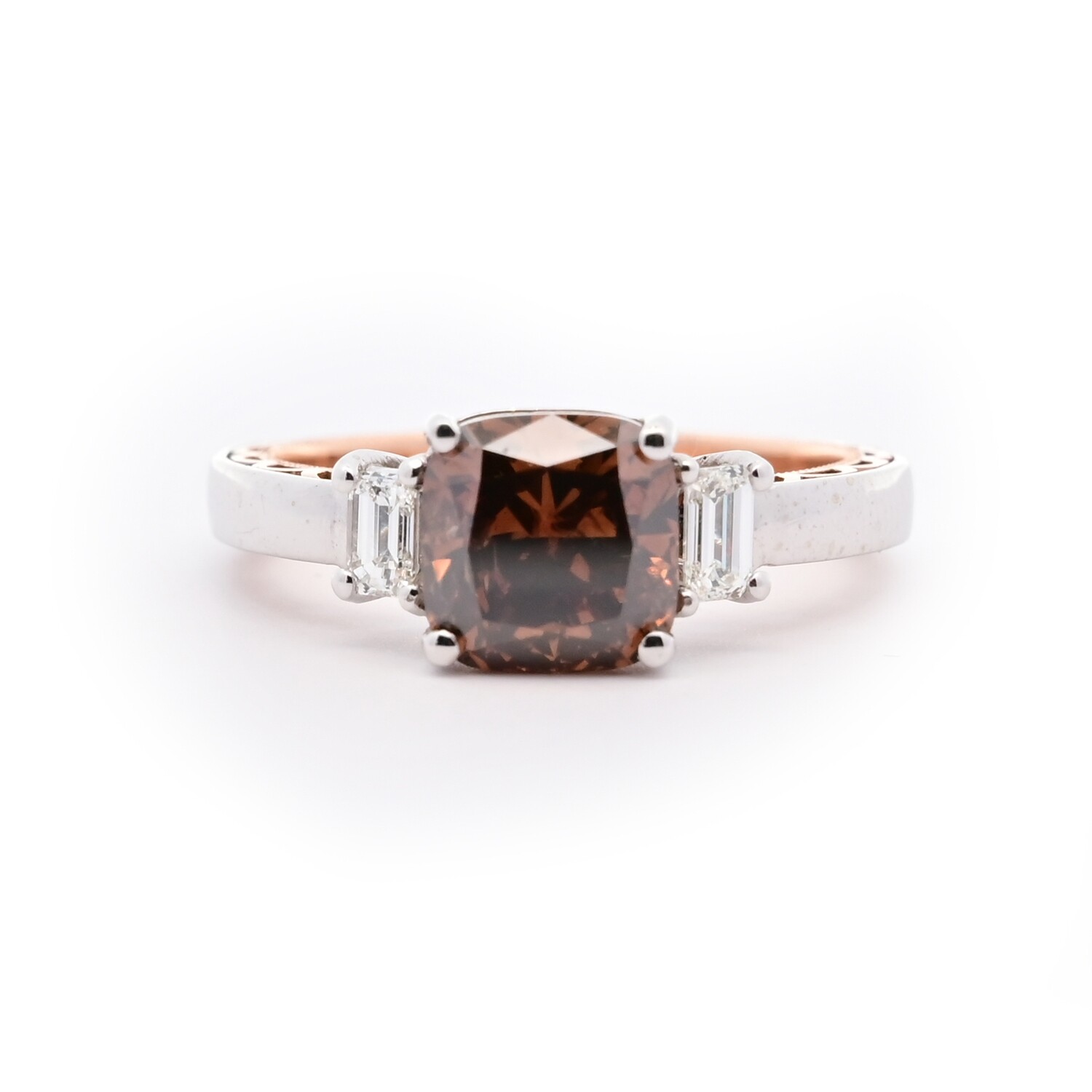 Cushion Cut Cognac Diamond Ring