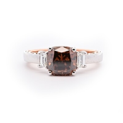 Cushion Cut Cognac Diamond Ring