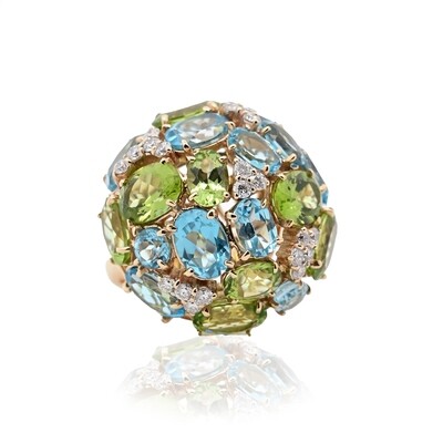 Topaz and Peridot Cocktail Ring