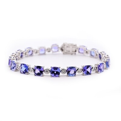 Cushion Cut Tanzanite Bracelet