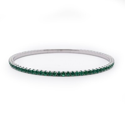 Emerald White Gold Bangle
