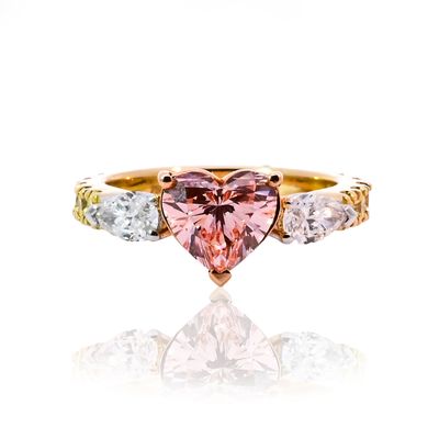 Pink Heart Diamond Ring