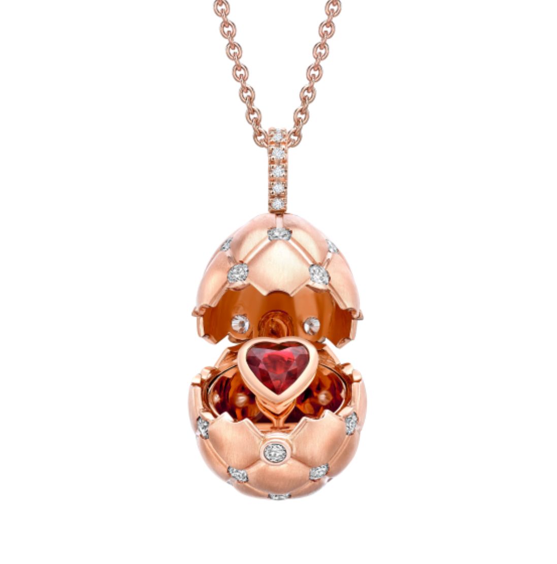 Faberge Ruby Heart Surprise Pendant