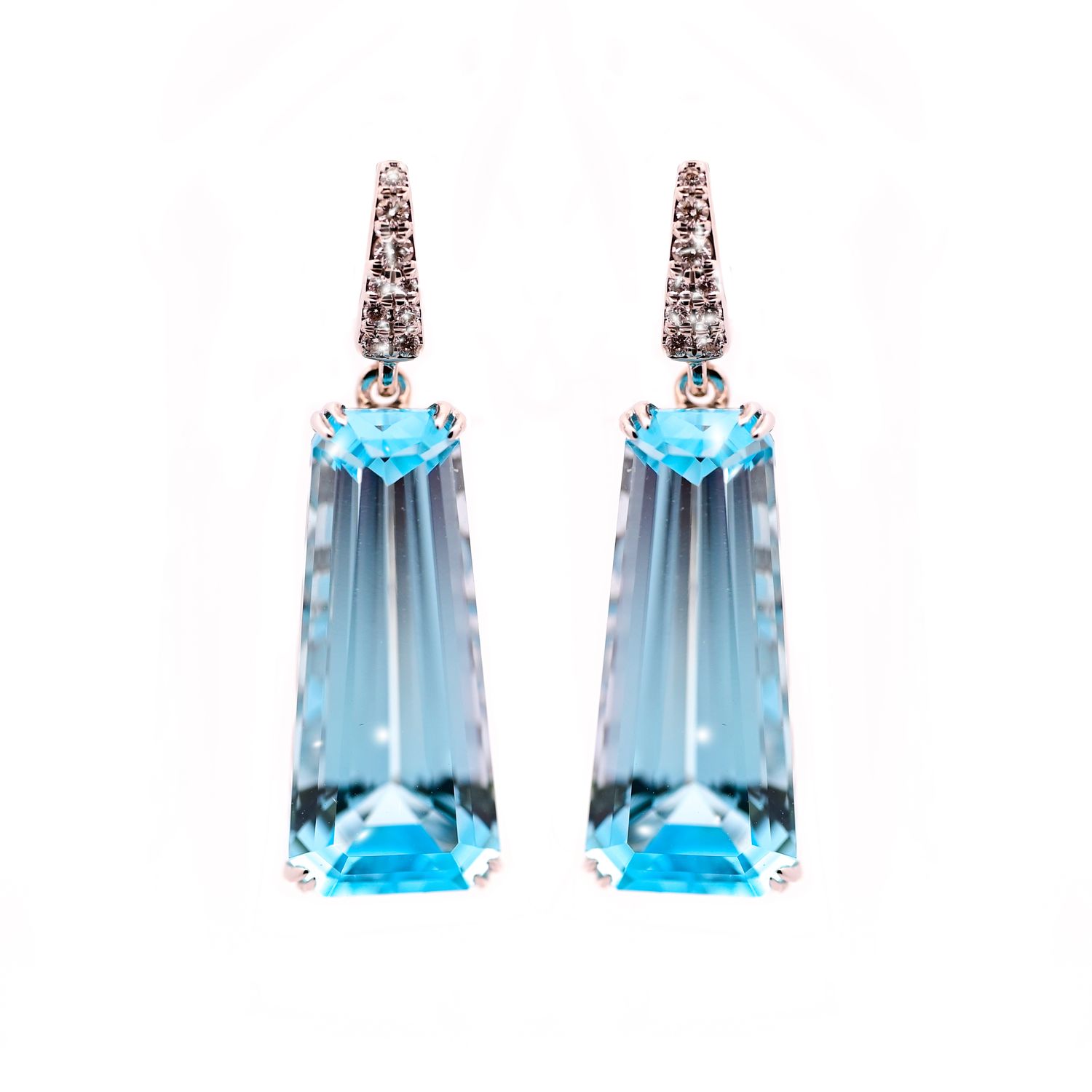 Topaz and Diamond drop earrings