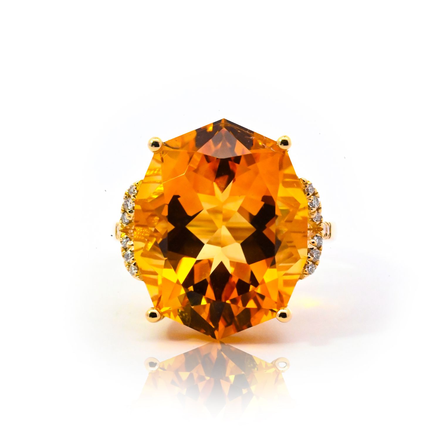Citrine and Diamond Ring