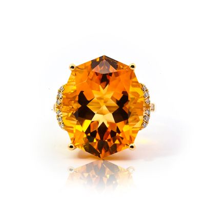 Citrine and Diamond Ring