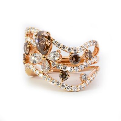 Champagne Diamond Rose Gold Ring