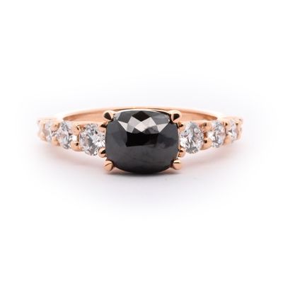 Rose Cut Black Diamond Ring