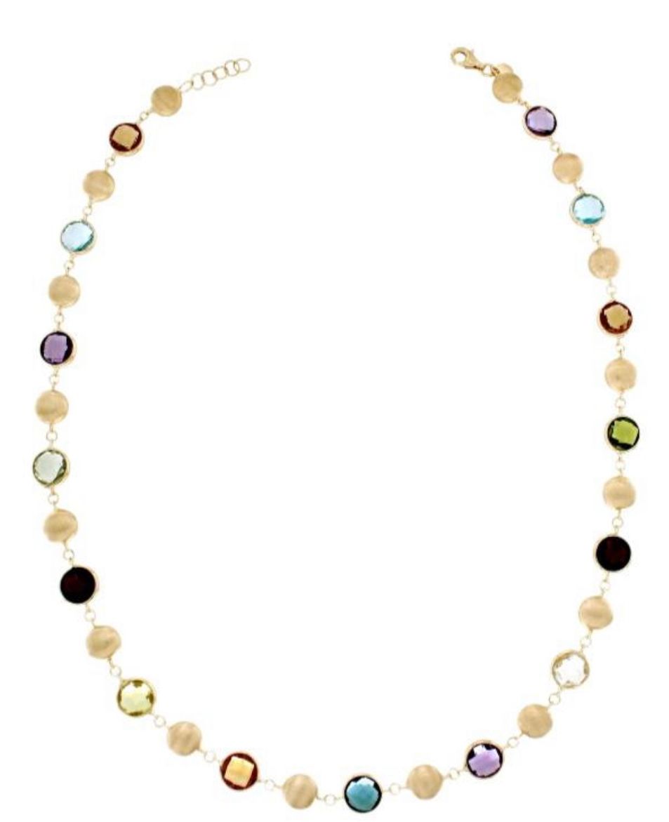 Yellow Gold Coloured Stone Necklace