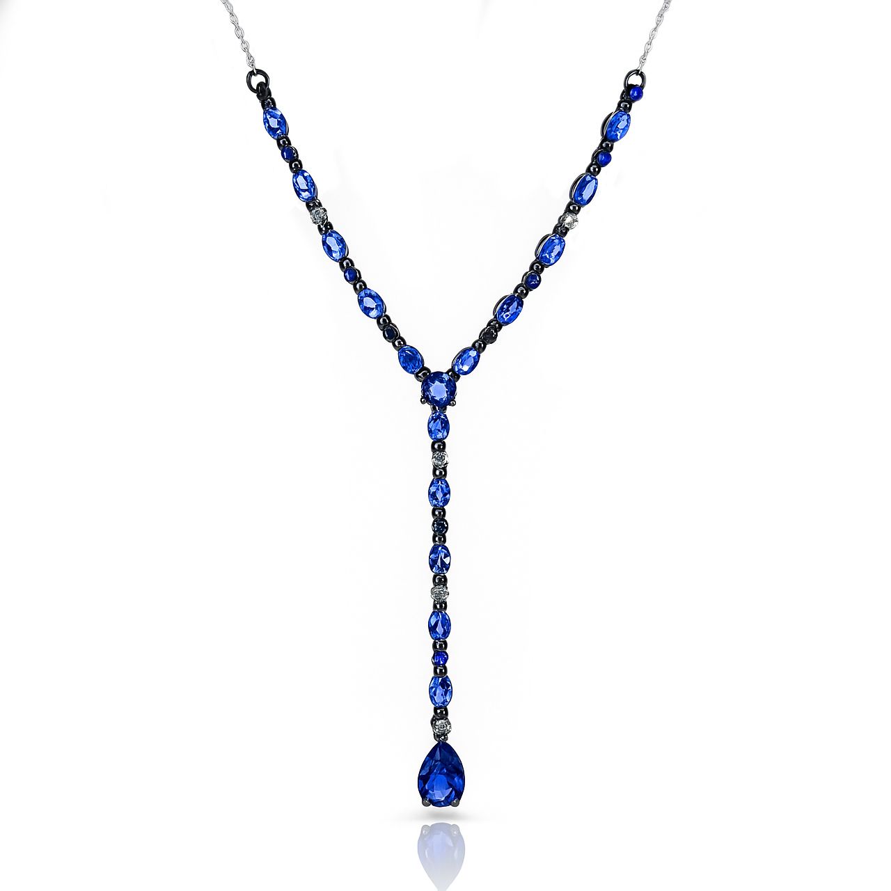 Sapphire, Iolite and Diamond Necklace