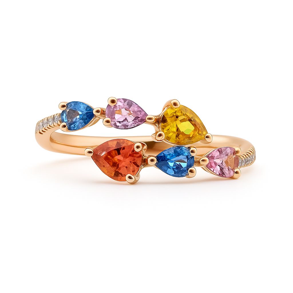 Multi-coloured Sapphire Ring.
