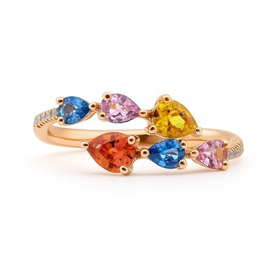 Multi-coloured Sapphire Ring.