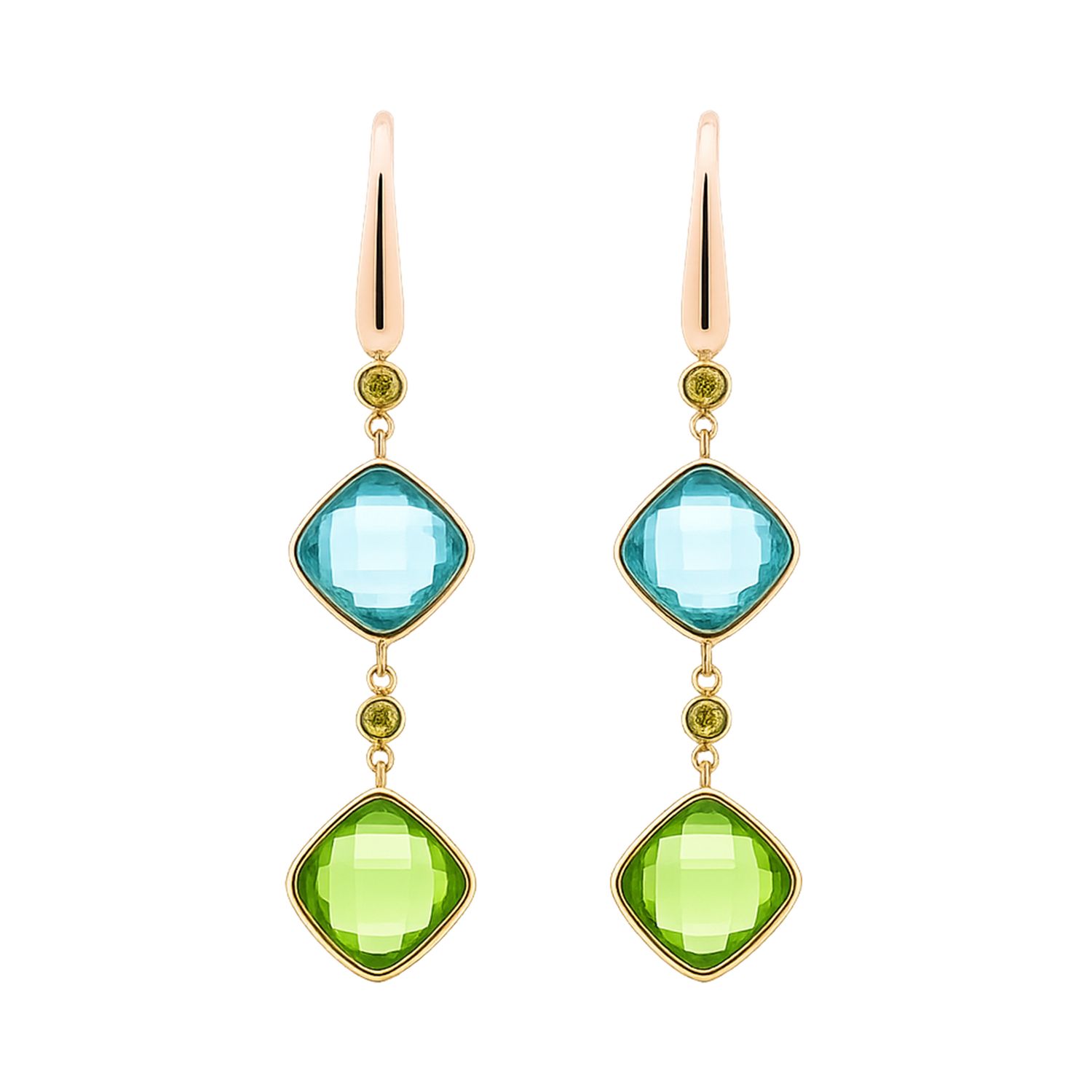 Topaz and Peridot Drop Earrings