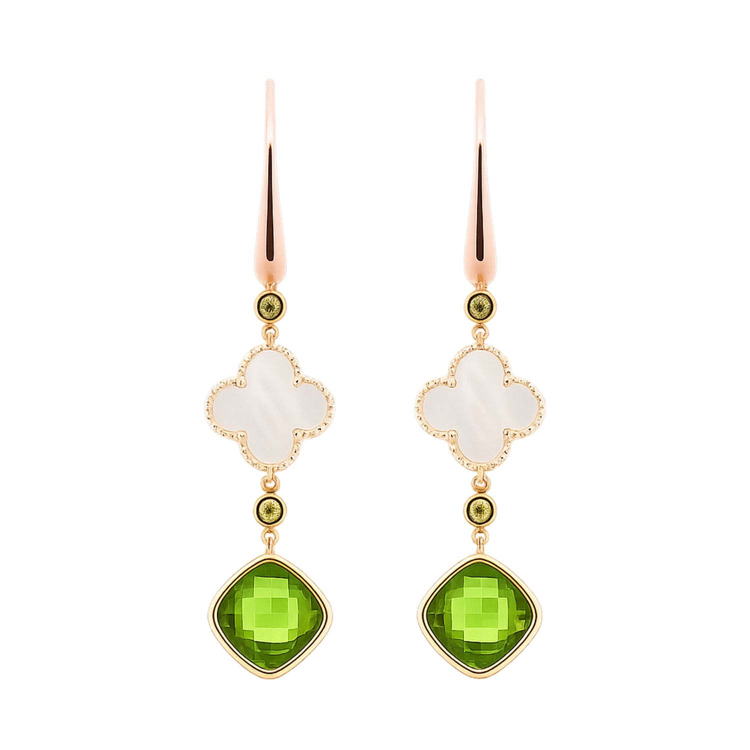 Mother of Pearl and Peridot Earrings