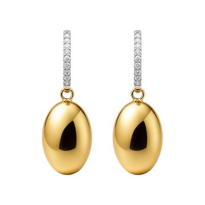 Yellow and White Gold Drop Earrings