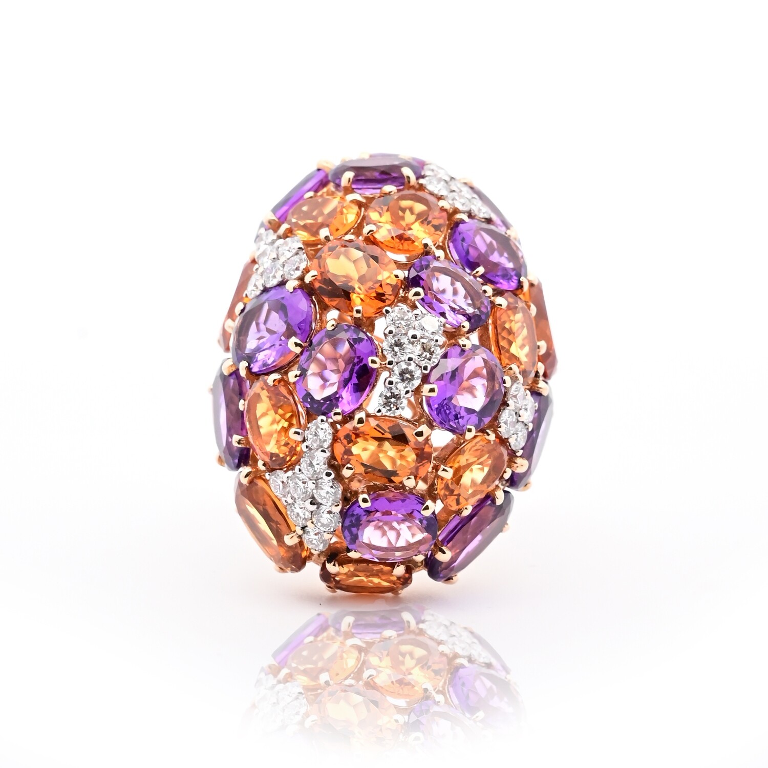 Citrine and Amethyst Cocktail Ring