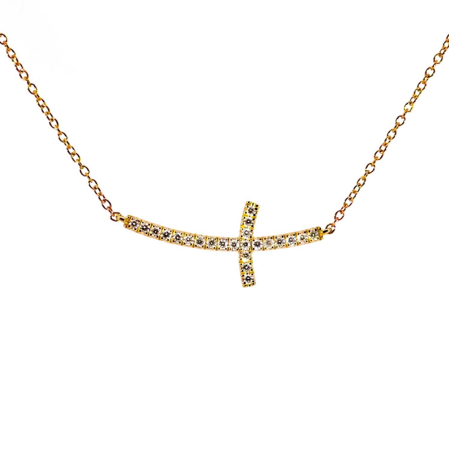 Yellow Gold Diamond Cross