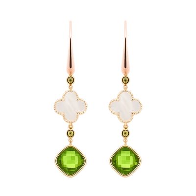 Mother of Pearl and Peridot Earrings