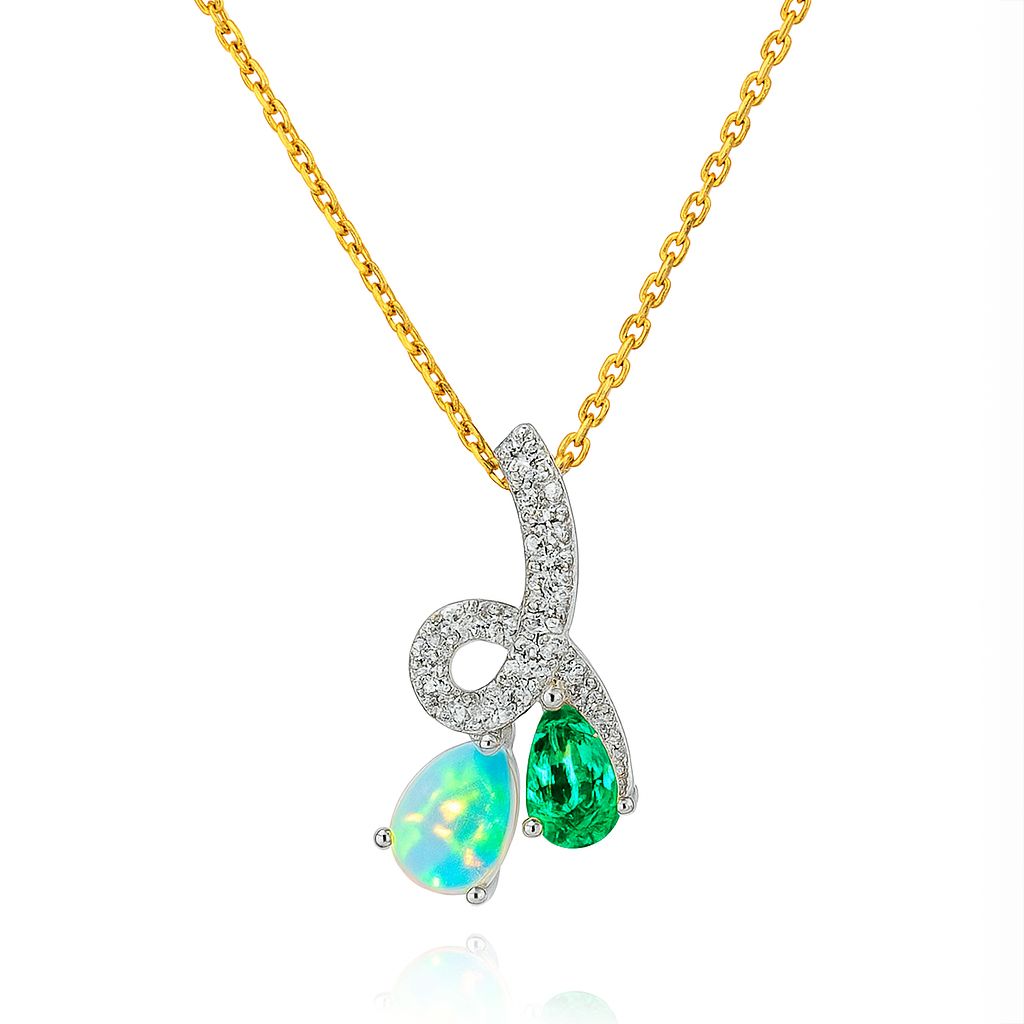Opal and Emerald pendant
