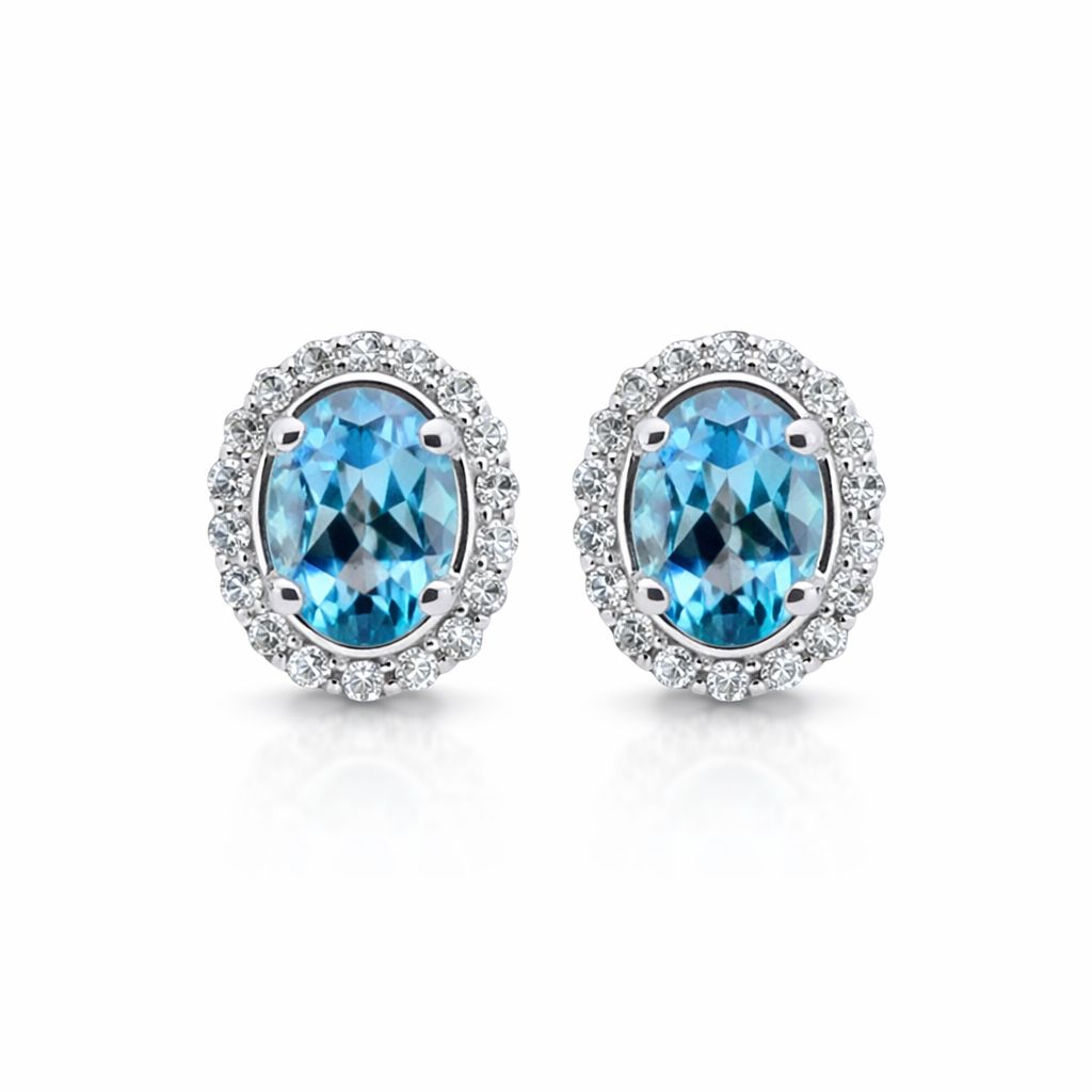 Topaz and Diamond Earrings