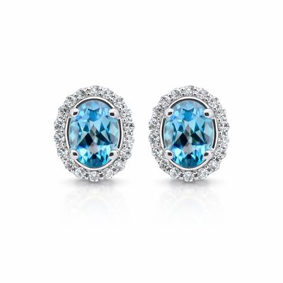 Topaz and Diamond Earrings