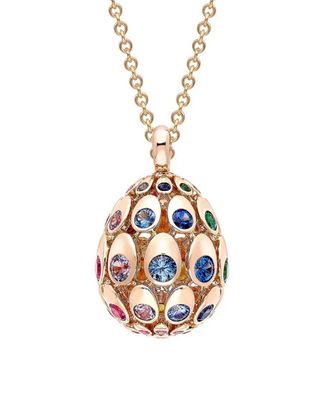 Fabergé Cosmic Curve Rainbow Egg Pendant Necklace